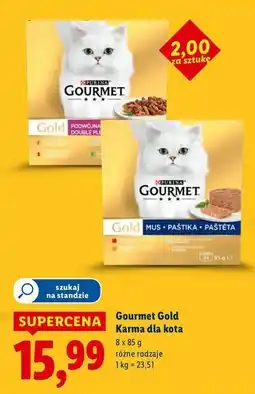 Lidl Karma dla kota tuńczyk + wątróbka indyk wołowina Purina Gourmet Gold oferta