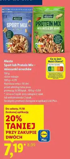 Lidl Mix proteinowy z orzechami i ziarnami soi Alesto oferta
