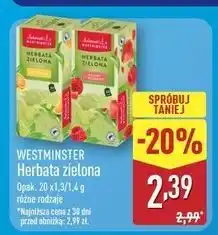 ALDI Herbata zielona malina i truskawka Westminster oferta
