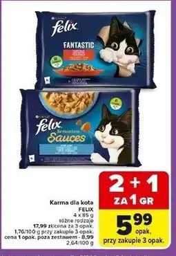 Carrefour Karma dla kota rybne smaki Purina Felix Sensations Sauces oferta