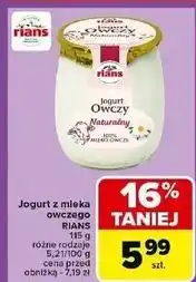 Carrefour Jogurt owczy naturalny Rians oferta