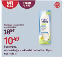 Rossmann Fusswohl, odświeżające wkładki do butów oferta