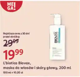 Rossmann L'biotica biovax maska do włosów i skóry głowy oferta