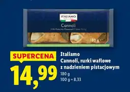 Lidl Cannoli , rurki waflowe z nadzieniem pistacjowym 180g Italiamo oferta