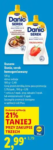 Lidl Serek homogenizowany Danio truskawka 120g Danone oferta