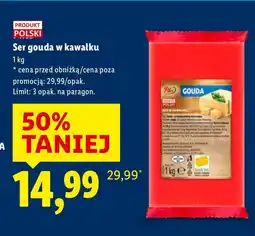 Lidl Ser gouda w kawałku 1kg Pilos oferta