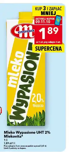 Lewiatan Mleko Wypasione UHT 2% Mlekovita oferta