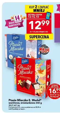 Lewiatan Cukierki Ptasie Mleczko waniliowe, śmietankowe E. Wedel oferta