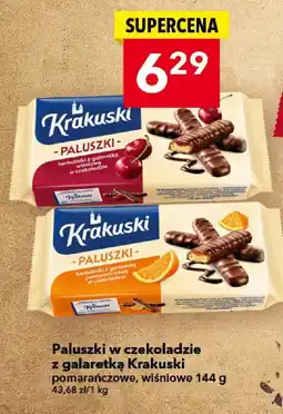 Lewiatan Paluszki w czekoladzie z galaretką Krakuski pomarańczowe, wiśniowe oferta