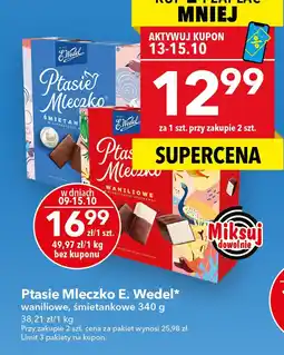 Lewiatan Czekolada Ptasie Mleczko waniliowe śmietankowe E. Wedel oferta