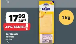 Netto Ser gouda plastry 1kg Miletto oferta