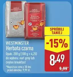ALDI Herbata czarna earl grey Westminster oferta