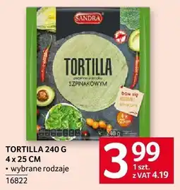 Selgros Tortilla szpinakowa 240g Sandra oferta