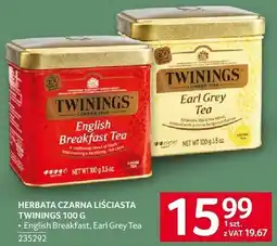 Selgros Herbata czarna liściasta Twinings English Breakfast, Earl Grey Tea oferta