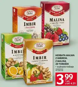 Selgros Herbata Malwa z imbirem lub maliną 20 torebek oferta