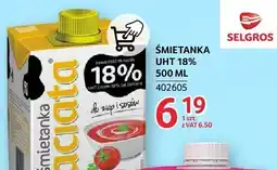 Selgros Śmietanka UHT 18% Łaciata oferta