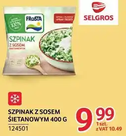 Selgros Szpinak z sosem śmietanowym Frosta oferta