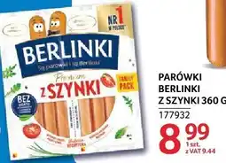Selgros Parówki Berlinki z szynki oferta