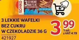 Selgros Wafelki bez cukru w czekoladzie Sonko oferta
