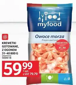 Selgros Krewetki gotowane, z ogonem 31-40 800g MyFood oferta