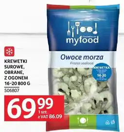 Selgros Krewetki surowe, obrane, z ogonem 16-20 800g MyFood oferta