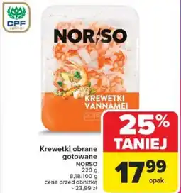 Carrefour Krewetki obrane gotowane NORSO oferta