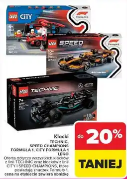 Carrefour Klocki TECHNIC, SPEED CHAMPIONS FORMUŁA 1, CITY FORMULA 1 LEGO oferta