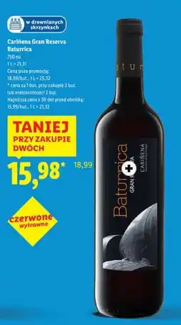Lidl Cariñena Gran Reserva Baturica oferta
