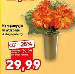 Kaufland Kompozycja w wazonie 3 chryzantemy oferta