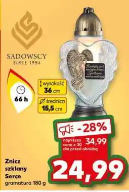 Kaufland Znicz szklany Serce oferta
