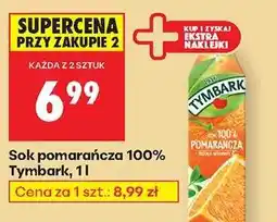 Biedronka Sok pomarańcza 100% Tymbark, 1 l oferta