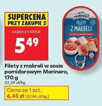 Biedronka Filety z makreli w sosie pomidorowym Marinero 170 g oferta