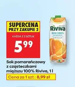 Biedronka Sok pomarańczowy z cząsteczkami miąższu 100% Riviva, 1l oferta