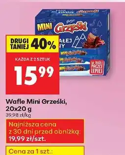 Biedronka Wafle Mini Grześki, 20x20 g oferta
