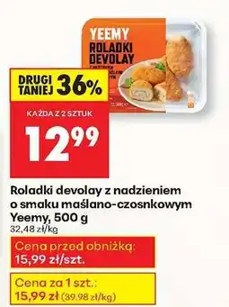 Biedronka Roladki devolay z nadzieniem o smaku maślano-czosnkowym Yeemy, 500 g oferta