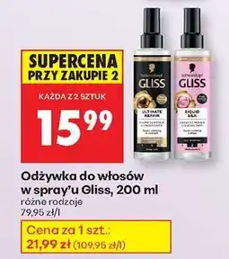 Biedronka Odżywka do włosów w spray'u Gliss, 200 ml oferta