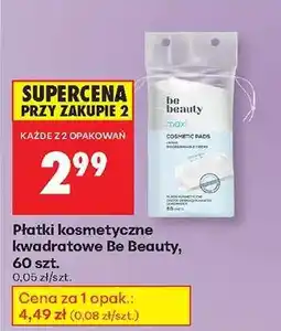 Biedronka Płatki kosmetyczne kwadratowe Be Beauty, 60 szt oferta