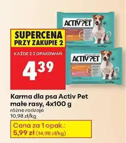 Biedronka Karma dla psa Activ Pet małe rasy, 4x100 g oferta