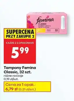 Biedronka Tampony Femina Classic, 32 szt oferta