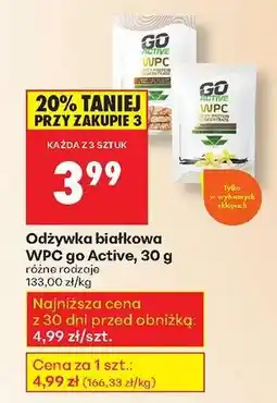 Biedronka Odżywka białkowa WPC go Active, 30 g oferta