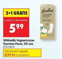 Biedronka Wkładki higieniczne Femina Pure, 30 szt oferta