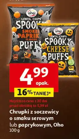 Auchan Chrupki z soczewicy o smaku serowym lub paprykowym, Oho oferta