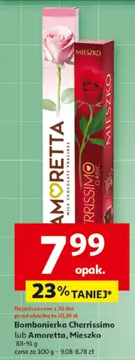 Auchan Czekolada Bombonierka Cherrissimo lub Amoretta Mieszko 88-91 g oferta