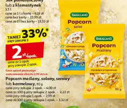 Auchan Popcorn maślany, solony, serowy lub karmelowy Bakalland oferta