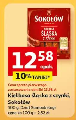 Auchan Kiełbasa śląska z szynki Sokołów oferta