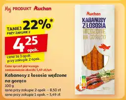 Auchan Kabanosy z łososia wędzone na gorąco Auchan oferta