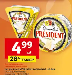Auchan Ser pleśniowy President camembert lub brie oferta