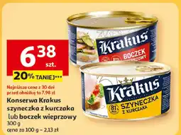 Auchan Konserwa Krakus szyneczka z kurczaka lub boczek wieprzowy oferta