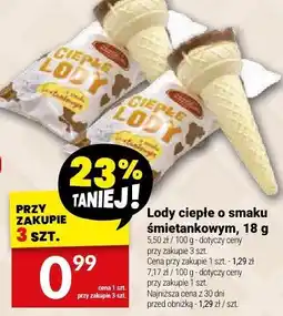 Twój Market Lody Ciepłe o smaku śmietankowym Twój Market oferta