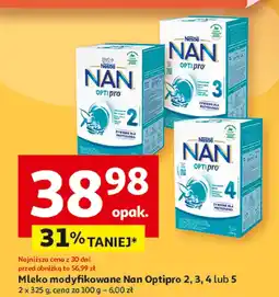 Auchan Mleko modyfikowane Nan Optipro 2, 3, 4 lub 5 Nestle oferta